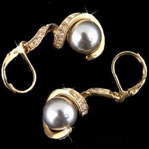 Beautiful Grey shell pearl earring free shipping