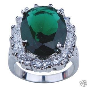 ELEGANT GREEN CRYSTAL OVAL RING 7.8.9 10 free shipping