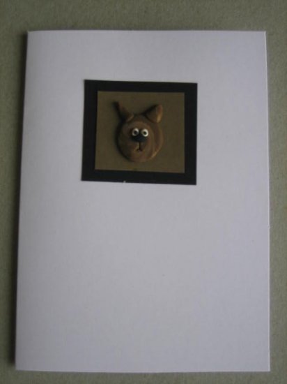 Handmade Polymer Clay Card - DOG