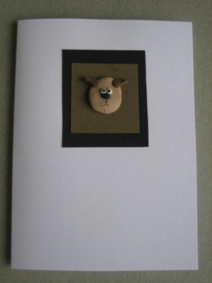 Handmade Polymer Clay Card - DOG