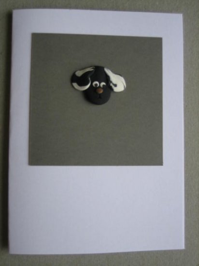 Handmade Polymer Clay Card - DOG