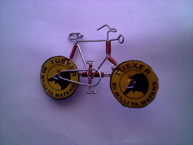 Bicycle Pin With Beer Caps