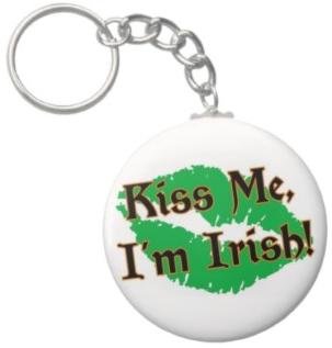 2.25 Inch Kiss Me Im Irish Button Keychain (Style 2)