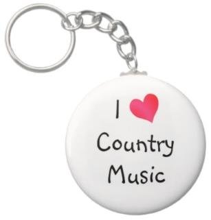 2.25 Inch I Love Country Music Keychain