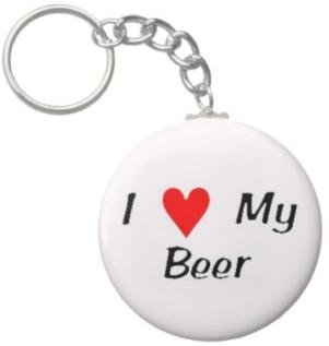 2.25 Inch I Love My Beer Button Keychain