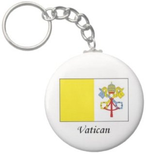 2.25 Inch Vatican Flag Keychain