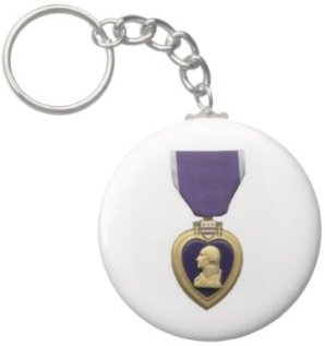2.25 Inch Purple Heart Keychain