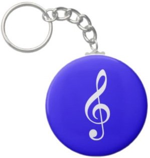 2.25 Inch Treble Clef Music Note Keychain