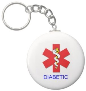 2.25 Inch *Alert* Diabetic Medical Keychain