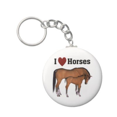 2.25 Inch I Love Horses Keychain