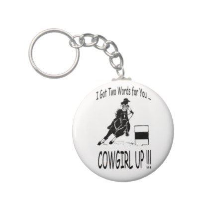2.25 Inch Cowgirl UP Horse Keychain