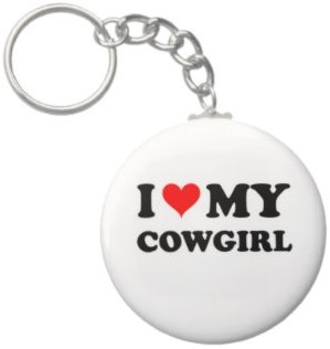 2.25 Inch I Love My Cowgirl Keychain