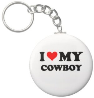 2.25 Inch I Love My Cowboy Keychain