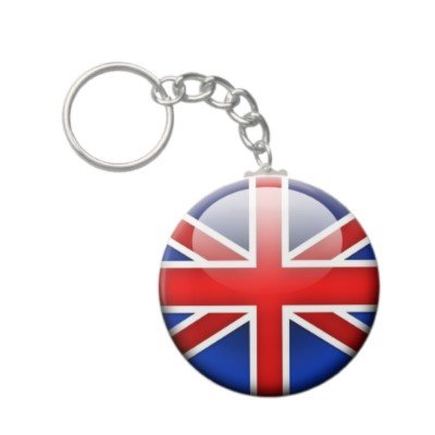 2.25 Inch British English Flag UK Keychain