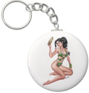 2.25 Inch Brazilian Bikini Girl Pinup Keychain