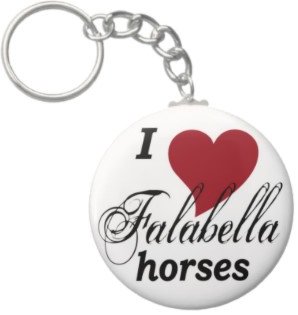 2.25 Inch I Love Falabella Horses Keychain
