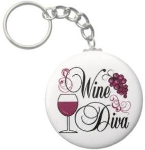 2.25 Inch Wine Diva Keychain