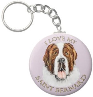 2.25 Inch I Love My St Bernard Keychain