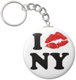 2.25 Inch I Kiss Love NY Keychain
