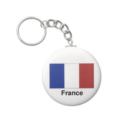 2.25 Inch France Flag Keychain