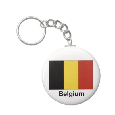 2.25 Inch Belgium Flag Keychain