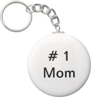2.25 Inch # 1 Mom Keychain