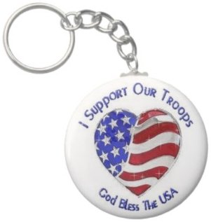 2.25 Inch I Support Our Troops Keychain