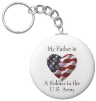 2.25 Inch My Father Soldier in the US Army Keychain
