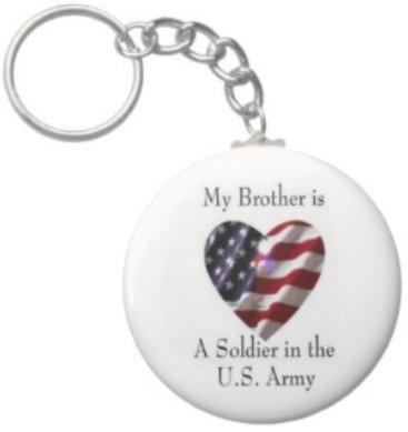 2.25 Inch My Brother Soldier in the US Army Keychain