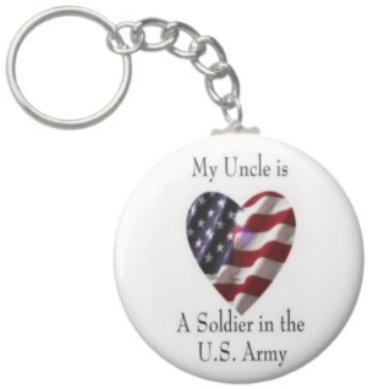 2.25 Inch My Uncle is a Soldier in the US Army Keychain