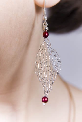 Silver Web Earrings