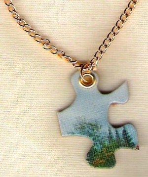 Puzzle Piece Necklace .... into the woods