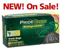33-Gallon Drawstring PrideGreen™ Biodegradable Tall Kitchen Bags — 10-ct. Box