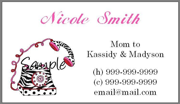 Personalized Mommy Calling Cards - Telephone