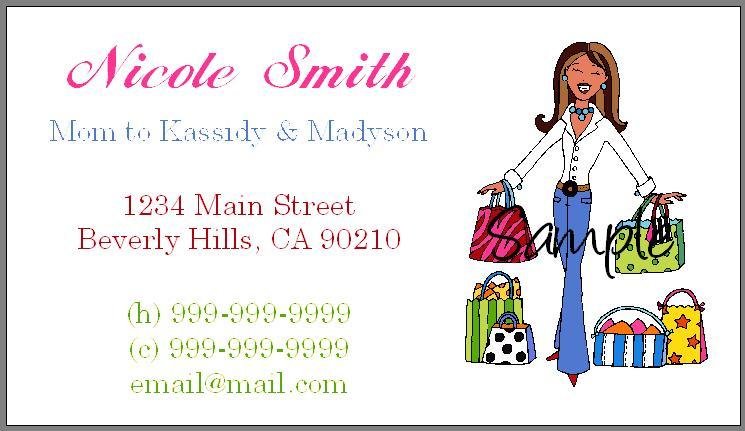 Personalized Mommy Calling Cards - Shopping Mom