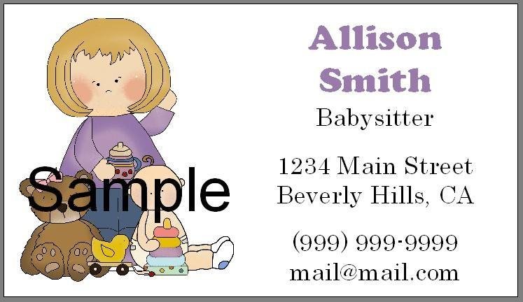 Personalized BABYSITTER Calling Cards