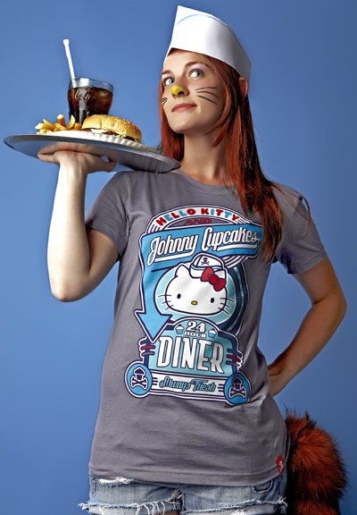 Size XL - Johnny Cupcakes x Hello Kitty JC/HK Diner Girls T Shirt