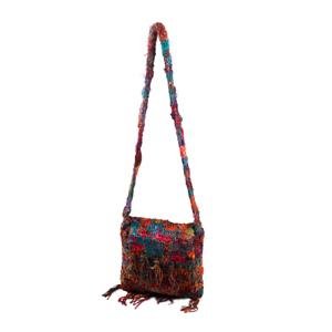 Crochet Silk Baba bag with fringe Medium