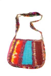 Hemp & Silk Three Patch Shoulder Bag