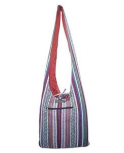 Pin Stripe / Rose Cotton Reversible Bag