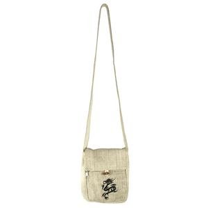 Embroidered Hemp Fabric Passport Bag-Black Drag