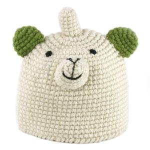 kids crochet cap fox half fleece line