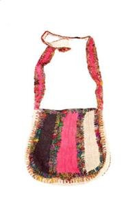 Hemp & Silk Semi Round Patch Shoulder Bag