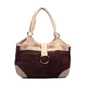 Hemp Handbag - Chocolate & Natural