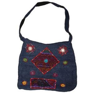 Hemp & Corduroy Handbag - Blue