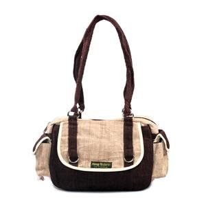 Hemp Shoulder Bag Brown w/ Natural Trim