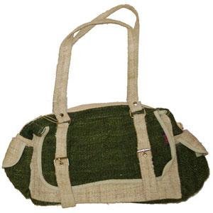 Hemp Handbag - Olive & Natural w/Org Cotton Lining