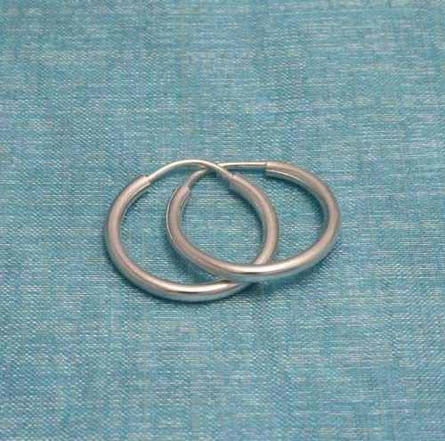 Sterling Silver Hoop Earrings .925 From Taxco, Mexico