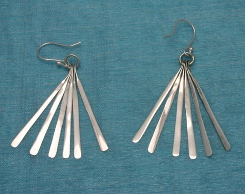 Sterling Silver Long Dangle Earrings .925 From Taxco, Mexico