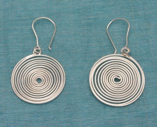Sterling Silver Spiral Dangle Earrings .925 From Taxco, Mexico